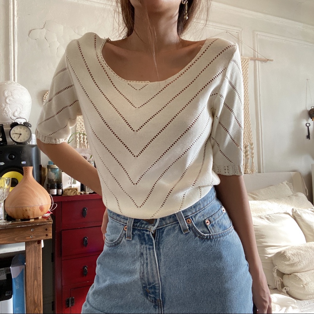 J Crew Ivory Knitted Sweater Size S - Picture 6 of 10